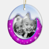 冬の不思議の国家族のオーナメントの紫色 セラミックオーナメント (左)