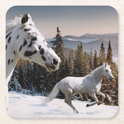 冬の不思議の国 スクエアペーパーコースター (正面)