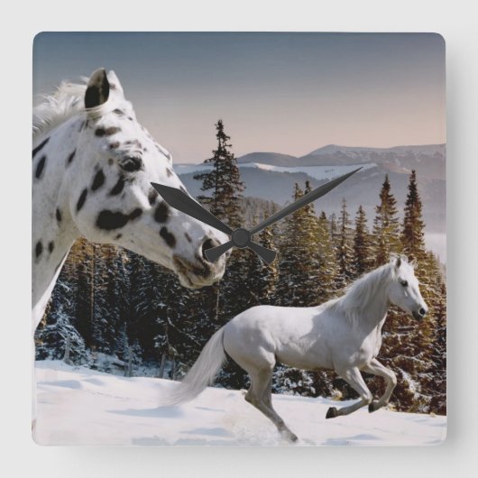 冬の不思議の国 スクエア壁時計 (正面)