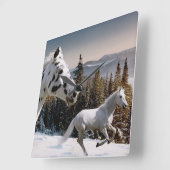 冬の不思議の国 スクエア壁時計 (傾斜)