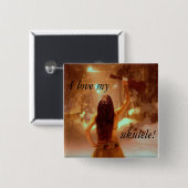 冬の不思議の国、私は私をのウクレレ愛します! 缶バッジ (正面&裏面)