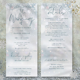 冬の不思議の国 雪のオールインワン ウェディング 招待状