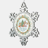 冬の不思議の森の仲間たち オーダーメイド スノーフレークピューターオーナメント (右)