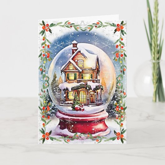 冬の世界:クリスマスの楽しみ カード (正面)