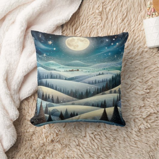 冬の丘陵 クッション (ブランケット)