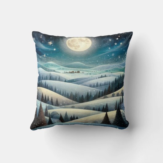 冬の丘陵 クッション (裏面)