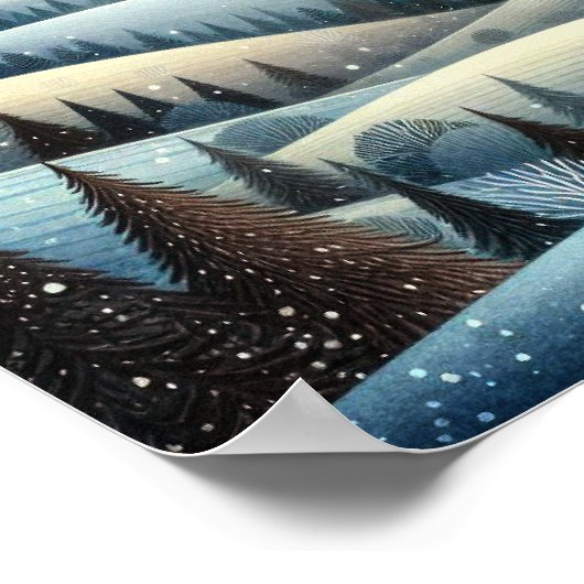 冬の丘陵 ポスター (角)