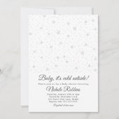 冬の中立テーマのベビーシャワーの招待 招待状 (正面)