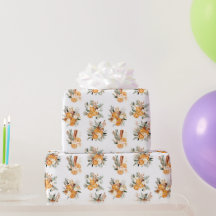 冬の乾燥オレンジのクリスマスプレゼント包装紙