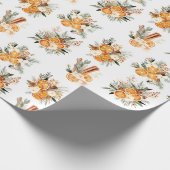 冬の乾燥オレンジのクリスマスプレゼント包装紙 ラッピングペーパー (角)