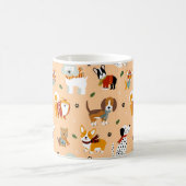 冬の仔犬のマフラー コーヒーマグカップ (中央)