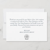 冬の企業のクリスマスホリデーサンキューカード シーズンカード (裏面)