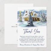 冬の企業のクリスマスホリデーサンキューカード シーズンカード (正面/裏面)
