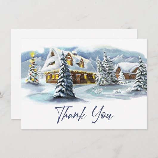 冬の企業のクリスマス シーズンカード (正面/裏面)