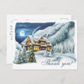 冬の企業のクリスマス・ホリデー ポストカード (正面/裏面)