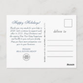 冬の企業のクリスマス・ホリデー ポストカード (裏面)