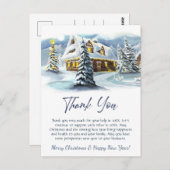 冬の企業のクリスマス・ホリデー ポストカード (正面/裏面)