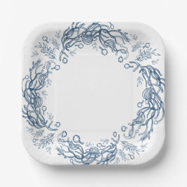 冬の休日のおとぎ話。 ペーパープレート