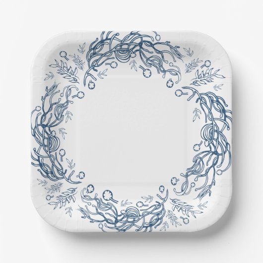 冬の休日のおとぎ話。 ペーパープレート (正面)