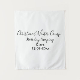 冬の休日のキャンカスタムピングの名前の日付を追加 タペストリー