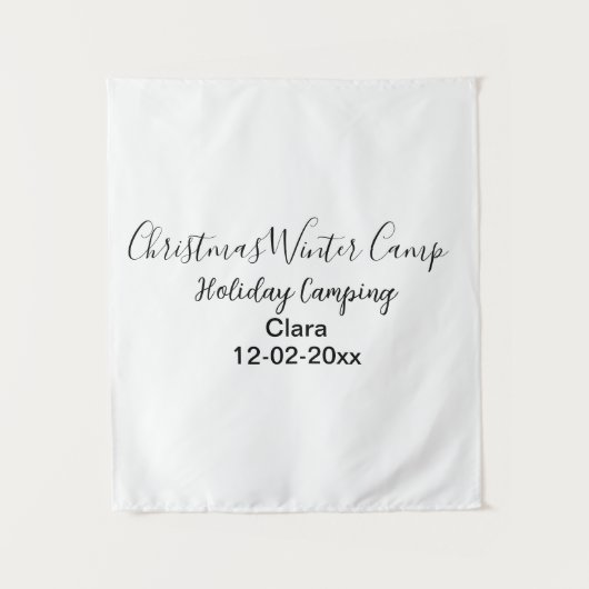 冬の休日のキャンカスタムピングの名前の日付を追加 タペストリー (正面)