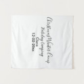 冬の休日のキャンカスタムピングの名前の日付を追加 タペストリー (正面(横))