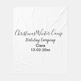 冬の休日のキャンカスタムピングの名前の日付を追加 フリースブランケット