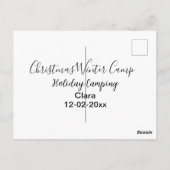 冬の休日のキャンカスタムピングの名前の日付を追加 ポストカード (裏面)