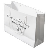 冬の休日のキャンカスタムピングの名前の日付を追加 ラージペーパーバッグ (正面アングル)