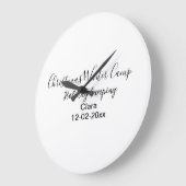 冬の休日のキャンカスタムピングの名前の日付を追加 ラージ壁時計 (傾斜)