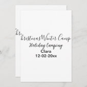 冬の休日のキャンカスタムピングの名前の日付を追加 招待状 (正面/裏面)