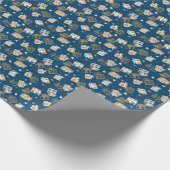 冬の休日のギフトボックスパターン ラッピングペーパー (角)