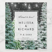 冬の休日のクリスマスウェディングシャワーボトル ワインラベル (シングルラベル)