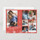 冬の休日の家族5フォトコラージュ雪 ポストカード (正面/裏面)