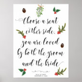 冬の休日の座席の看板を選択 ポスター (正面)