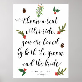 冬の休日の座席の看板を選択 ポスター