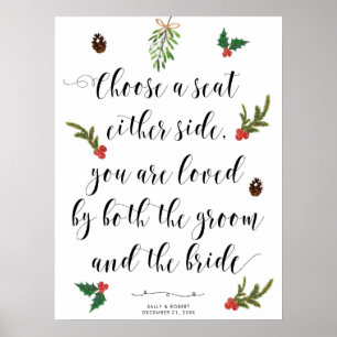 冬の休日の座席の看板を選択 ポスター