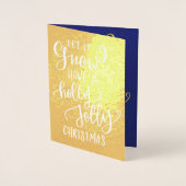 冬の休日の書モダン跡のスクリプトの写真 箔カード (正面)