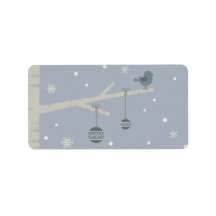 冬の休日の森のクリスマスツリー青い鳥の漫画