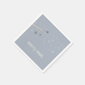 冬の休日の森のクリスマスボールブルーバード漫画 スタンダードカクテルナプキン (角)