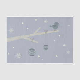 冬の休日の森のスズメの鳥の漫画 薄葉紙