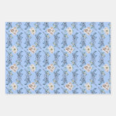 冬の休日の結婚バラパターン ラッピングペーパーシート (正面3)