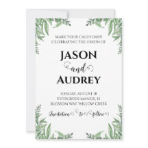 冬の休日の結婚式を保存する日付の招待状