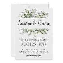 冬の休日の結婚式を保存する日付の招待状