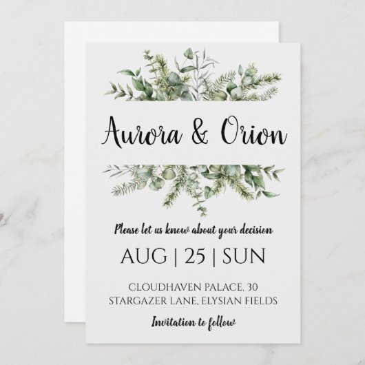 冬の休日の結婚式を保存する日付の招待状 招待状 (正面/裏面)