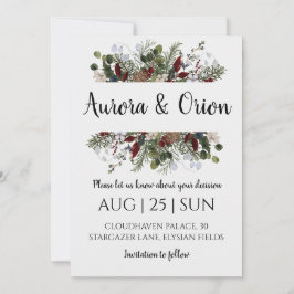 冬の休日の結婚式を保存する日付の招待状 招待状