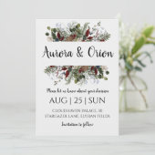 冬の休日の結婚式を保存する日付の招待状 招待状 (スタンド正面)