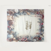 冬の休日の背景 タペストリー (正面(横))