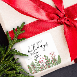 冬の休日の葉の出入り スクエアシール