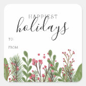 冬の休日の葉の出入り スクエアシール (正面)